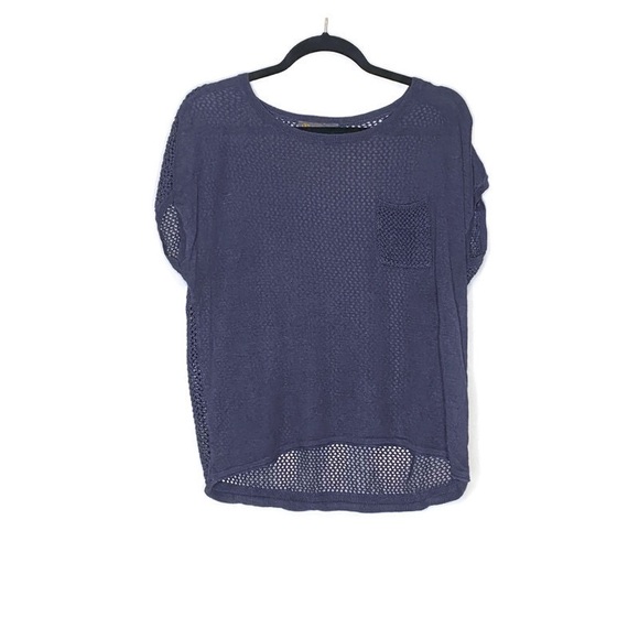 Outback Red Navy Blue Open Knit Back Light Sweater - Picture 7 of 7